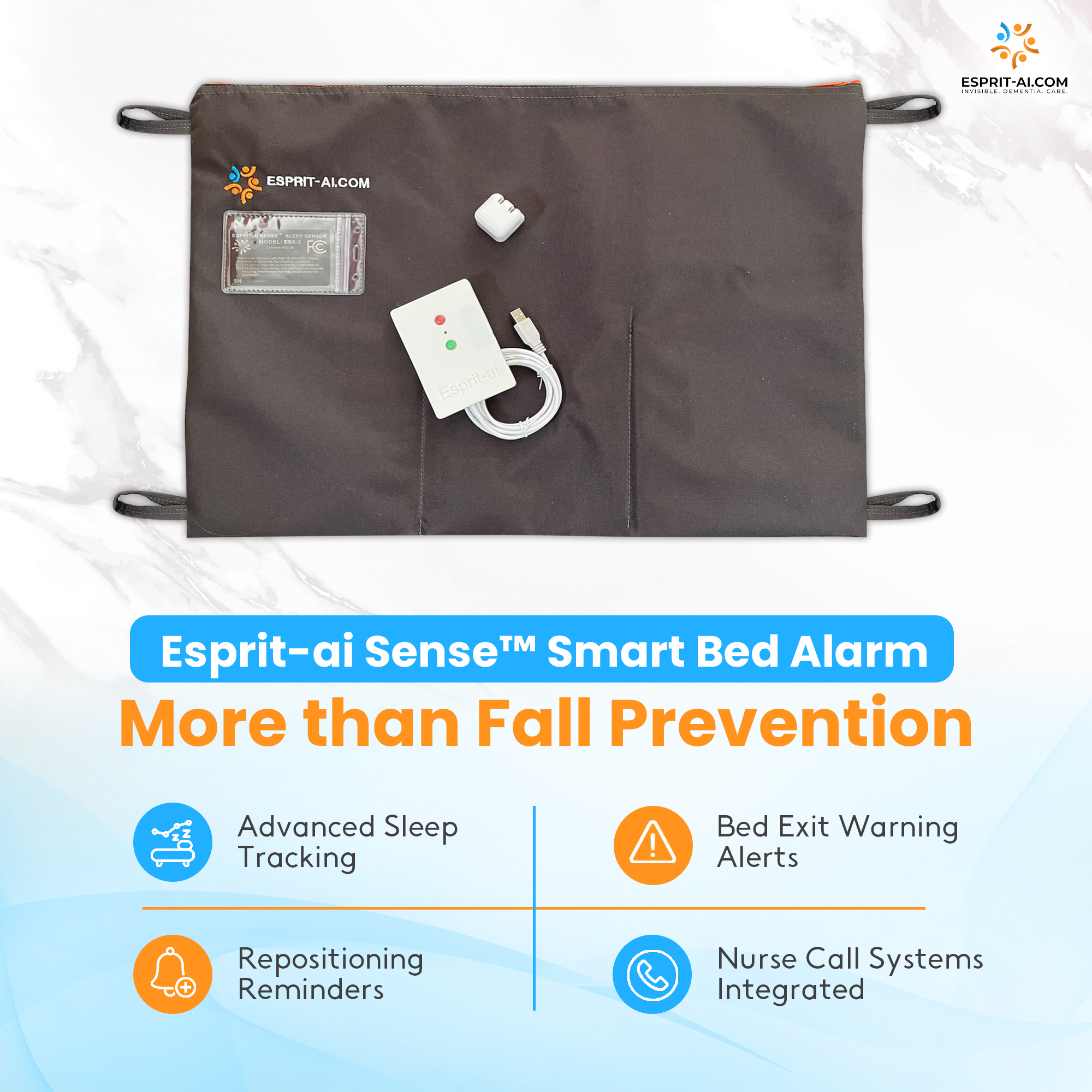 Esprit-ai Sense™ Smart Bed Alarm